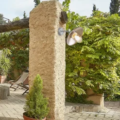 Little Garden Applique murale extérieur Calvi E27 IP54 100W l.30,5 x H.26 x P.36 cm gris galva
