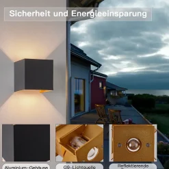 zmh Applique Murale Extérieure<Applique Murale Intérieure LED Applique Murale - Up Et Down Lampe Extérieure Mur Ip65