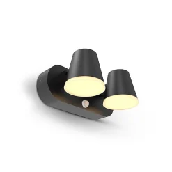 Best Miidex Lighting Applique Murale LED Extérieure - Double Orientable - 20W 3000K - IP54 - Détecteur IR - Noir