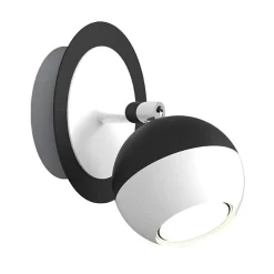 Clearance Silumen Applique Murale Noire et Blanche Orientable en Saillie pour Ampoule GU10 -