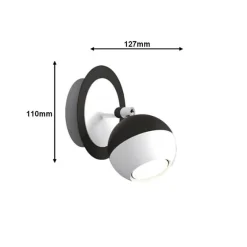 Clearance Silumen Applique Murale Noire et Blanche Orientable en Saillie pour Ampoule GU10 -