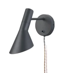 Alpinaluz Applique Pour Salon<Applique Murale Pivotante avec Câble Prise et Interrupteur Oslo - Design Contemporain et Élégant E27 Métal Gris