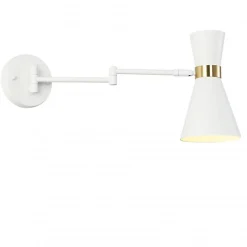 Alpinaluz Applique Murale Intérieure<Applique Murale SENDA E27 avec Bras Articulé et Rotation Métal Blanc Idéal pour Salle à Manger Cuisine ou Chambre.
