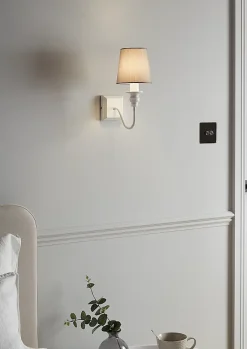 Best GoodHome Applique murale Tulou E14 IP20 gris et blanc