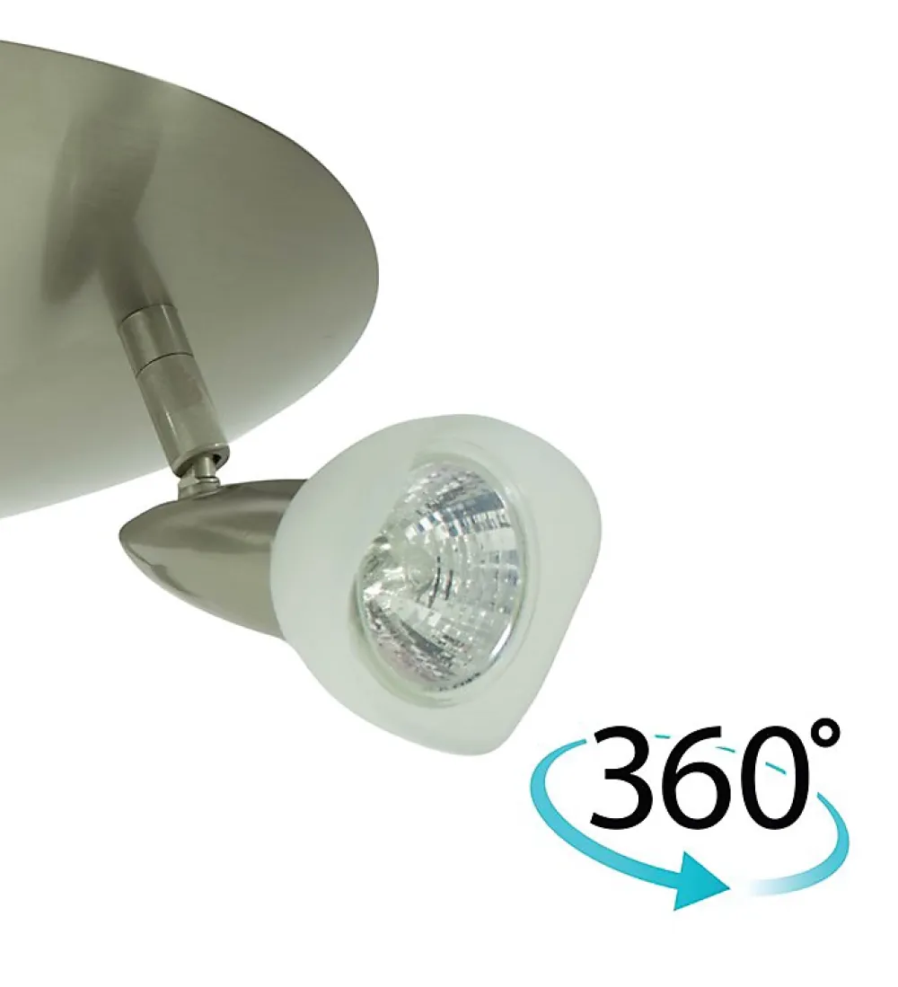 Autres Plafonnier<Applique ou Plafonnier 3 Spots orientables acier brossé 3 x 50 W