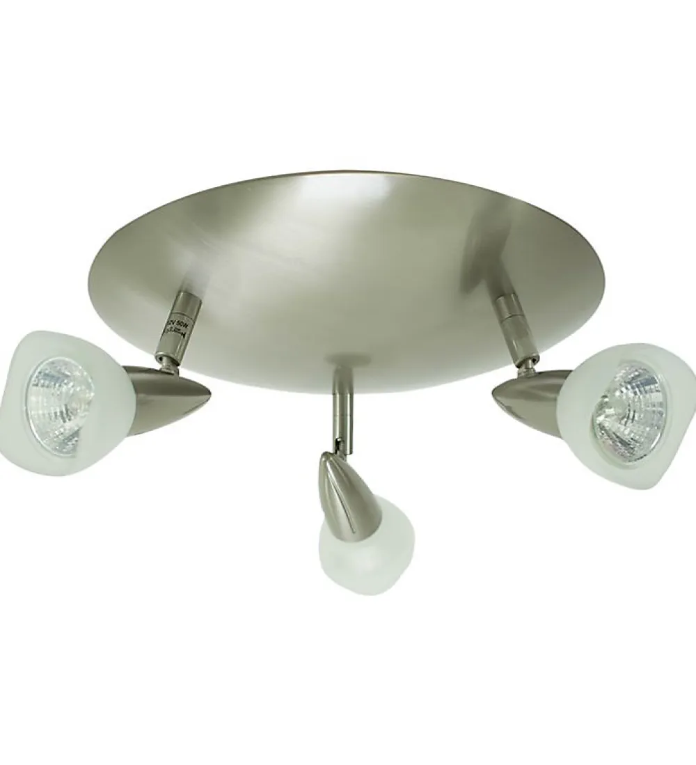 Autres Plafonnier<Applique ou Plafonnier 3 Spots orientables acier brossé 3 x 50 W