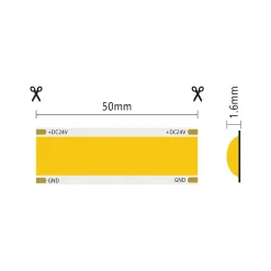 Alcapower Panneau Led<Bande LED COB SURFACE IP20 monochrome 5m 25W/MT 24V 4000K