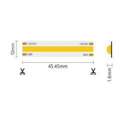 Alcapower Panneau Led<Bande LED 5m COB IP20 Unicolore 15W/MT 24V 4000K