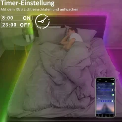 zmh Ruban Led<Bande LED RGB 20M avec télécommande et application Lotus Lantern