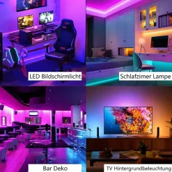 zmh Ruban Led<Bande LED RGB 15M avec télécommande et application -