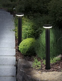 Sale Näve Borne d'éclairage extérieur LED 'Champignon' , en métal et plastique anthracite, avec LED intégrée