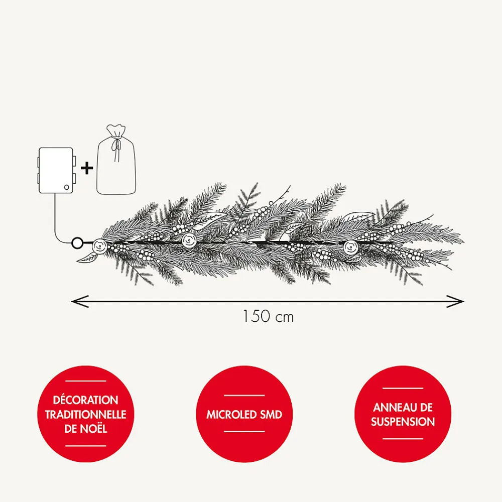 3M France Guirlande Lumineuse Extérieure<Branche lumineuse baies rouges - Chromex