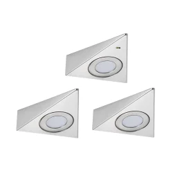 Clearance Paulmann Éclairage sous-meubles LED Trias Détecteur de proximité Kit de 3 3x2,7W 135x132mm 3x185lm 230/12V Acier brossé