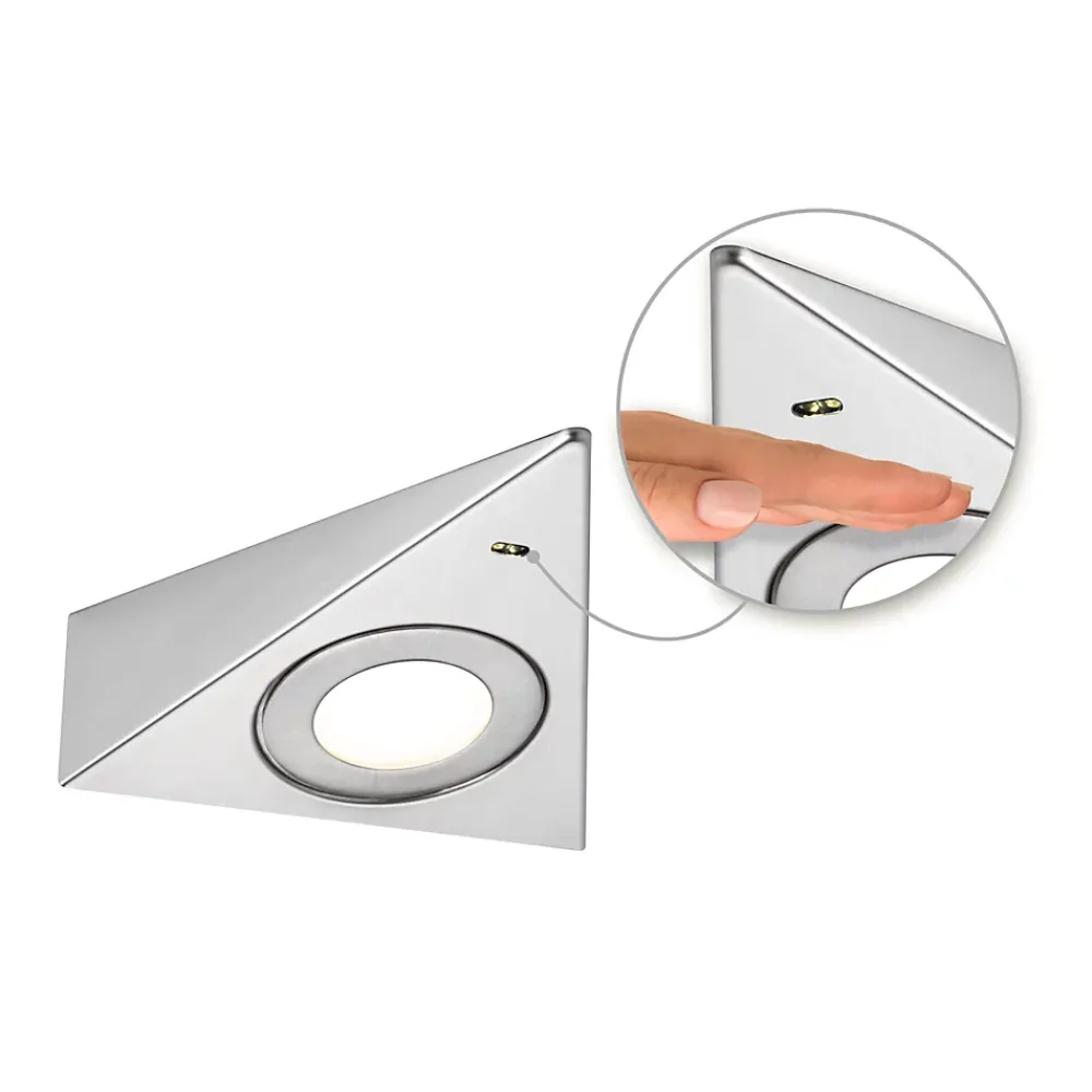 Clearance Paulmann Éclairage sous-meubles LED Trias Détecteur de proximité Kit de 3 3x2,7W 135x132mm 3x185lm 230/12V Acier brossé