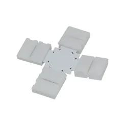Best GoodHome Connecteur en croix pour ruban LED Waldeck IP20 12V L.5xl.5cm blanc mat