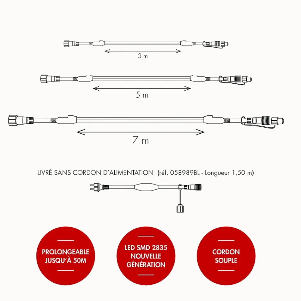 3M France Guirlande Lumineuse Extérieure<Cordon lumineux Sur'line prolongeable - Chromex