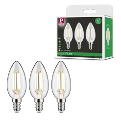 Clearance Paulmann Eco-Line Filament 230 V Bougie LED E14 525lm 2,5W 3000K Clair