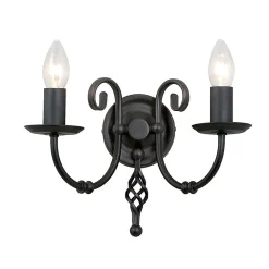 Sale Elstead Lighting Elstead Artisan - Applique murale d'intérieur à 2 ampoules, noir, E14