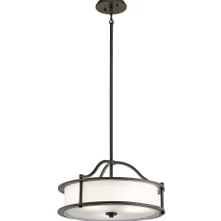 Sale Elstead Lighting Elstead Emory - Plafonnier rond semi-encastré à 3 ampoules en étain, E27
