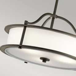 Sale Elstead Lighting Elstead Emory - Plafonnier rond semi-encastré à 3 ampoules en étain, E27