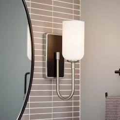 Best Elstead Lighting Elstead Kichler Solia Applique murale contemporaine nickel brossé, noire 3000 K IP44 1x G9