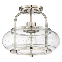 Best Elstead Lighting Elstead Trilogy 1 Lumière Semi-Plafonnier, Nickel Brossé, E27