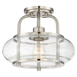 Best Elstead Lighting Elstead Trilogy 1 Lumière Semi-Plafonnier, Nickel Brossé, E27