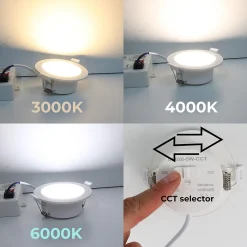 Alpinaluz Spot Encastrable<Ensemble de 10 spots LED encastrés ronds, 5W, indice de protection IP44, température de couleur réglable, blanc.