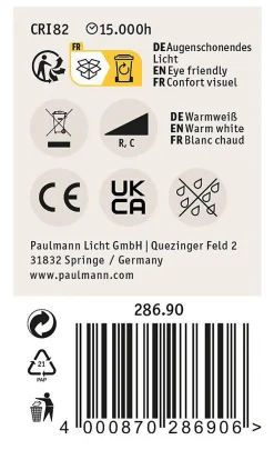 Clearance Paulmann Filament 230 V Sphérique LED E14 5x470lm 5x4,8W 2700K gradable Clair