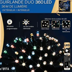 Sale Fééric Lights And Christmas Guirlande extérieur Noël 360 LED multicolores/blanc chaud programmable