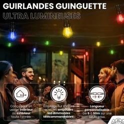 Clearance Skylantern Guirlande Guinguette 30M Filament Multicolore LED 90 Bulbes