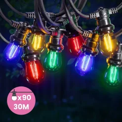 Clearance Skylantern Guirlande Guinguette 30M Filament Multicolore LED 90 Bulbes