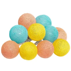 Atmosphera Créateur D'Intérieur Guirlande LED à piles 10 boules- Jaune- Atmosphera