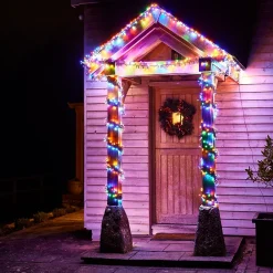 Sale Guirlande lumineuse LED intérieure et extérieure multicolore câble vert 8 fonctions 37,5 m