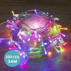 Clearance Skylantern Guirlande Lumineuse 34m Câble Transparent 300 Leds Multicolore