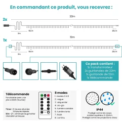 Skylantern Guirlande Lumineuse Intérieure<Guirlande Lumineuse 56m Câble Transparent 500 Leds Multicolore