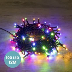Skylantern Guirlande Lumineuse Intérieure<Guirlande Lumineuse 12m Câble Noir 100 Leds Multicolore