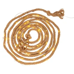 Hot Näve Guirlande solaire Canamo corde chanvre naturelle 8m + 2m câble blanc chaud extérieur