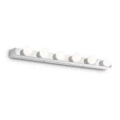 Clearance Ideal Lux Prive' - Applique murale intérieure à 6 ampoules au-dessus de miroir, chrome, E14