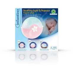 Infantino Veilleuse À Pile<- Lampe Projecto Rose - Lumiere Douce Reglable - Portable - Materiaux Surs