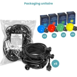 Skylantern Kit Guirlande Guinguette 50m IP 65 Multicolore