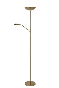 Best Lucide Lampadaire / lampe de lecture ZENITH en métal avec LED intégré - Or Mat / Laiton -