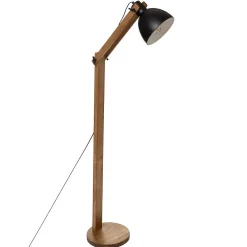 Best Atmosphera Créateur D'Intérieur Lampadaire arc Cuba noir - métal & bois H158 cm - Atmosphera