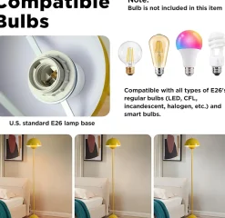 Alpinaluz Lampadaire Intérieur<Lampadaire au Design Nordique Jaune avec Base Parabolique, Douille E27 pour Salon, Salle à Manger et Chambre