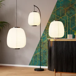 Best GoodHome Lampadaire Bantry E27 15W H.160.2xP.45.5cm noir