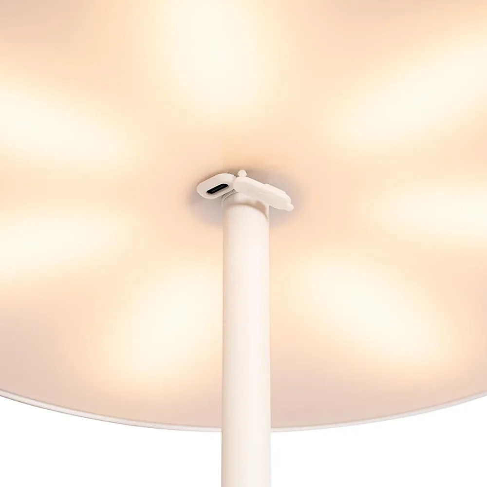 Best Qazqa Lampadaire d'extérieur blanc rechargeable à intensité variable 3 niveaux - Keira