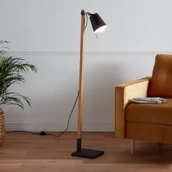 Best GoodHome Lampadaire incandescent Menonry E27 noir mat