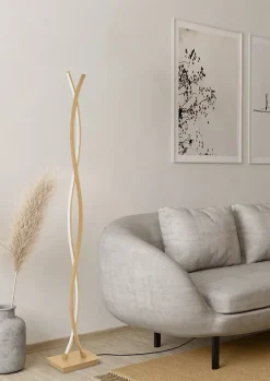 Best EGLO Lampadaire LED integrée Lasana 4 effet bois IP20 36W H.143cm