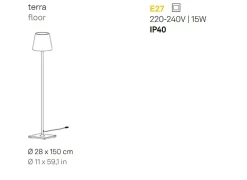 Zafferano Lampadaire Intérieur<Lampadaire Poldina Gris Foncé 230V avec prise Lampadaire 28x150cm Design Moderne en Aluminium