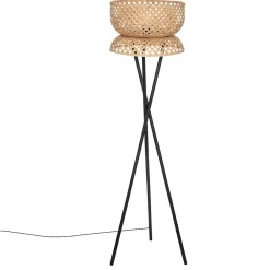 Atmosphera Créateur D'Intérieur Lampadaire Intérieur<Lampadaire trépied Suny - bambou et métal - noir - H145 cm - Atmosphera